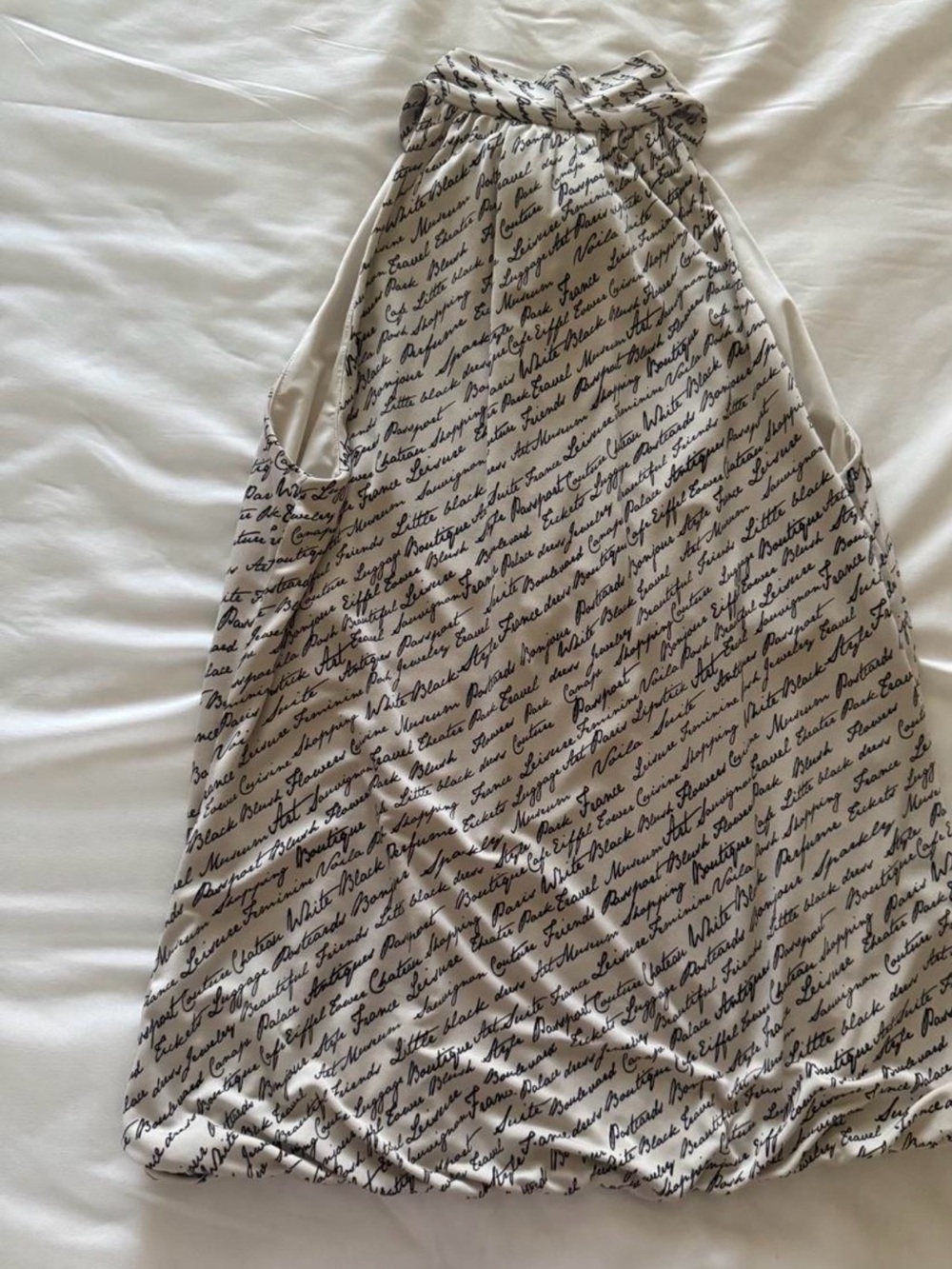 Women's Cream Script Halter Top - Picture 5 of 7